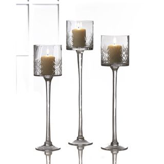 Fifth Avenue Crystal Wellington Candle Holders (Set of 3) Fifth Avenue Crystal Tabletop Accents