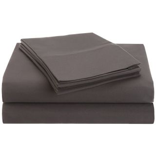 Home City Inc. Microfiber Solid Plain 100 percent Wrinkle free Sheet Set Grey Size Twin