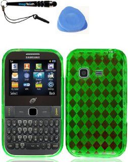 IMAGITOUCH(TM) 3 Item Combo Samsung S390GFlexible TPU Crystal Skin Sleeve Neon Green Case Cover Phone Protector (Stylus pen, Pry Tool, Phone Cover) Cell Phones & Accessories