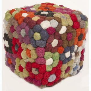Handmade Multicolor Wool Pouf