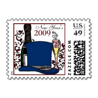 New Years Eve Party Invitation New Year's 2009 Postage Stamps