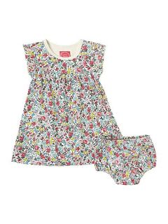 Joules Girls floral print dress with bloomers Multi Coloured