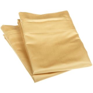 None 100 percent Egyptian Luxurious Cotton 1500 Thread Count Solid Pillowcase Set Gold Size King