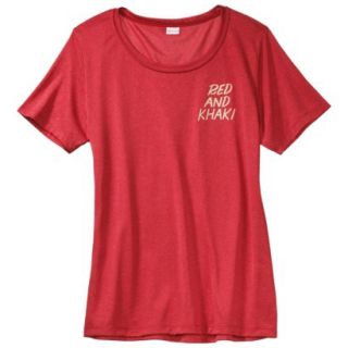 Womens Jersey Red Scoop Neck T Shirt