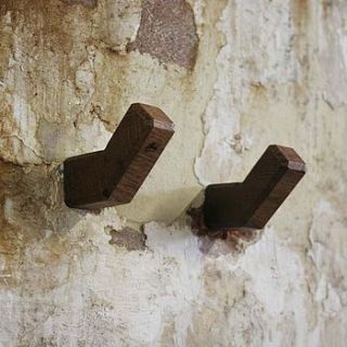 set of two handmade oak coat hooks by factorytwentyone