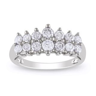 Miadora 10k White Gold 1ct TDW Round cut Diamond Ring (H I, I2 I3) Miadora Diamond Rings