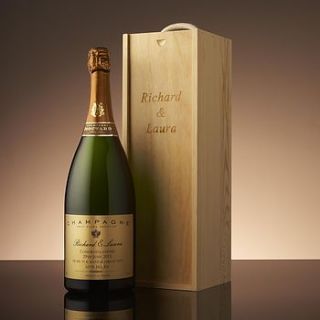 personalised anniversary champagne magnum box by intervino