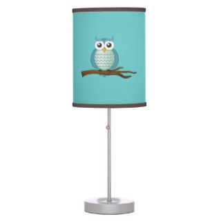 Cute Aqua Owls Table Lamp