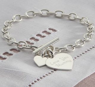 personalised solid sterling silver heart bracelet by hurley burley