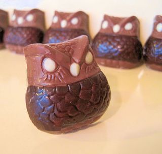 chocolate owl wedding and party favours by bijou gifts