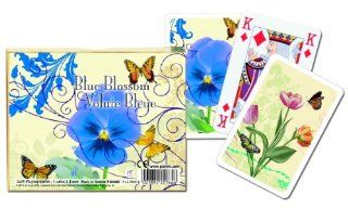 Blue Blossoms   Double Deck Playing Cards Toys & Games