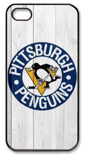 icasepersonalized Personalized Protective Case for iPhone 5   NHL Pittsburgh Penguins Wood Look Cell Phones & Accessories