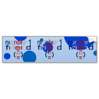 Number 1 Friend in British Flag Colors for Boys Bumper Sticker