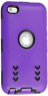 eForCity Hybrid Case for Apple iPod touch 4G, Black/Purple Arrow   Players & Accessories