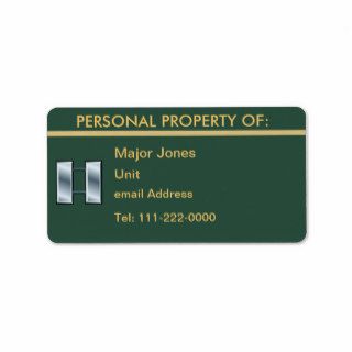 Army Captain Property Label