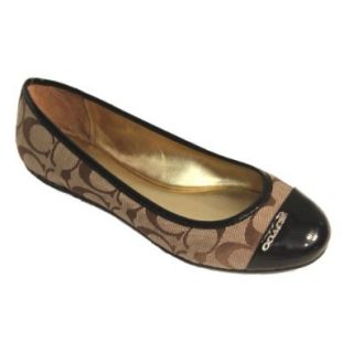 Coach Darena Ballet Flat (Khaki/Chestnut, 6.5) Shoes