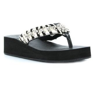 CJ by Cowgirl Jewels Dolly Black / White Women's Dolly Flip Flop in Black / White Footwear Shoes