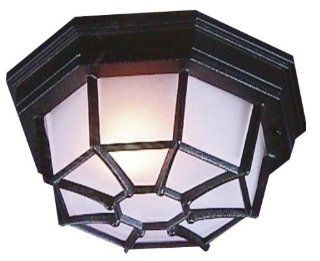 Craftmade Z390 05 Outdoor Flush Mount Light with Frosted Glass Shades, Matte Black Finish   Ceiling Pendant Fixtures  