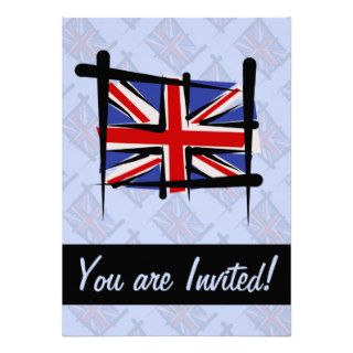 United Kingdom Brush Flag Invite