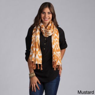 Saro Womens Ikat Shawl With Kantha Stitches