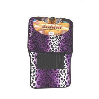 Oxgord Velour / Plush Purple Safari Cheetah / Leopard Car Floor Mats (set Of 4)