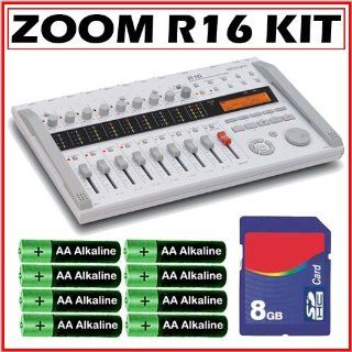 Zoom R16 Multitrack SD Recorder Controller and Interface with 8GB SD Card and 8 AA Batteries Musical Instruments