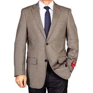Mens Taupe 2 button Wool Sport Coat