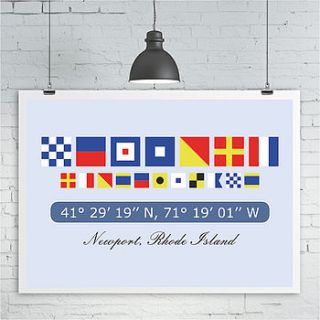 personalised nautical flag print by kiaco