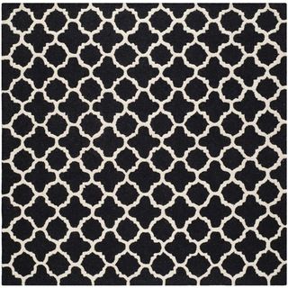 Safavieh Handmade Cambridge Moroccan Black Geometric Pattern Wool Rug (6 Square)