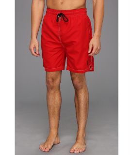 U.S. Polo Assn 7 Classic Solid Small Pony Mens Swimwear (Red)