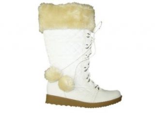 Mudd Invasion Womens Mid Calf Winter Boots Off White Nylon 7.5 Shoes