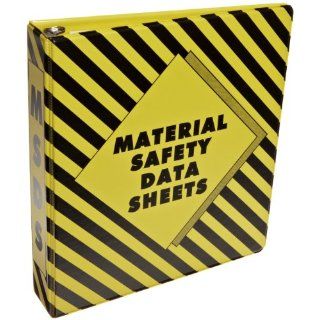 Brady 58678 2" Width, Black On Yellow Color MSDS Binder, Legend "Material Safety Data Sheets" Industrial Warning Signs