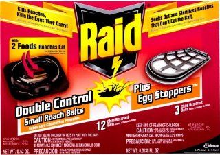 Raid Double Control  Small Roach Baits Plus Egg Stoppers  12 Count Boxes (Pack of 6) Health & Personal Care
