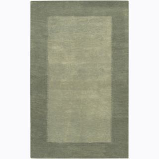 Hand tufted Dark/light Green Mandara Wool Rug (79 X 106)