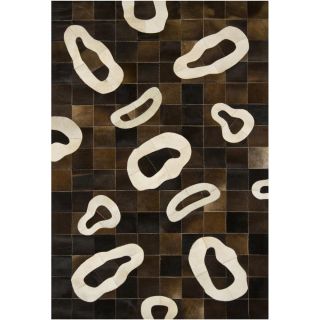 Handmade Mandara Brown/beige Leather Rug (3 X 5)