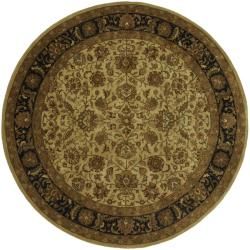 Hand tufted Traditional Grandeur Beige Wool Rug (8 Round)