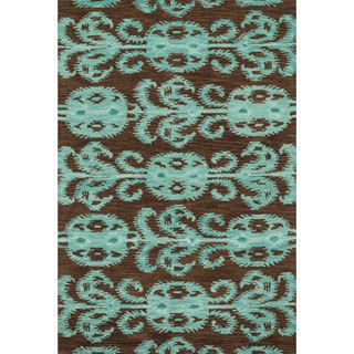 Hand tufted Montague Chocolate/ Teal Wool Rug (710 X 11)