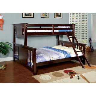 Furniture Of America Contemporary Junior Twin Over Queen Bunk Bed With Chest Set