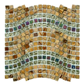 Somertile Reflections Wave Jupiter Glass, Stone And Metal Mosaic Tile (case Of 10)