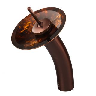 Vigo Single Lever Brown And Gold Glass Disc In Oil Rubbed Bronze Waterfall Faucet