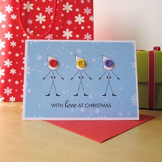 button santa christmas card by mrs l cards