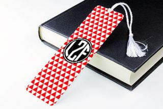 personalised metal book mark triangle by we love to create