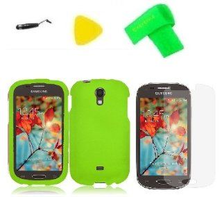 Green Hard Case Phone Cover + Extreme Band + Stylus Pen + LCD Screen Protector + Yellow Pry Tool for Samsung Galaxy Light T399 t 399 SGH T399 / Garda Cell Phones & Accessories