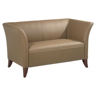 Office Star Products Taupe Leather Loveseat