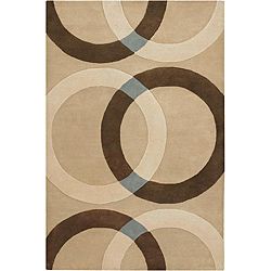 Hand tufted Mandara Beige/ivory Wool Rug (79 X 106)