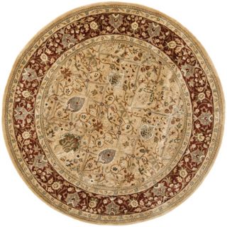 Handmade Persian Legend Ivory/ Rust Wool Rug (6 Round)