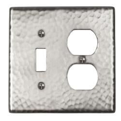 Solid Copper Satin Nickel Two gang Combination Switch Cover