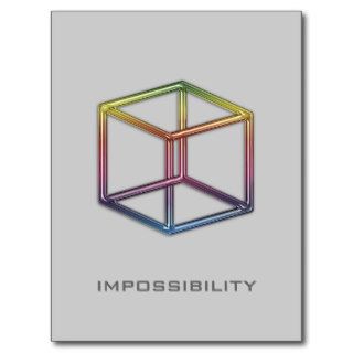Optical Illusion   Impossible Cube Postcard