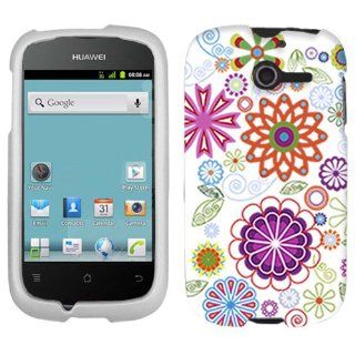 Huawei Ascend Y Flowerworks on White Hard Case Phone Cover Cell Phones & Accessories