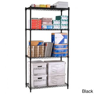 Ofm 72 inch Steel wire Adjustable Black Or Silver Four shelf Unit